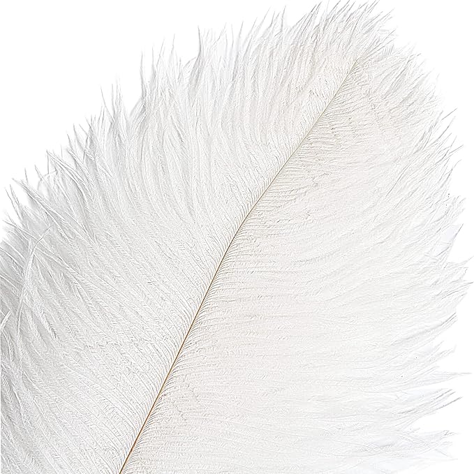 THARAHT 12pcs White Ostrich Feathers Natural Bulk 20-22Inch 50cm-55cm for Wedding Party Centerpieces Easter Gatsby and Home Decorate Ostrich Feathers
