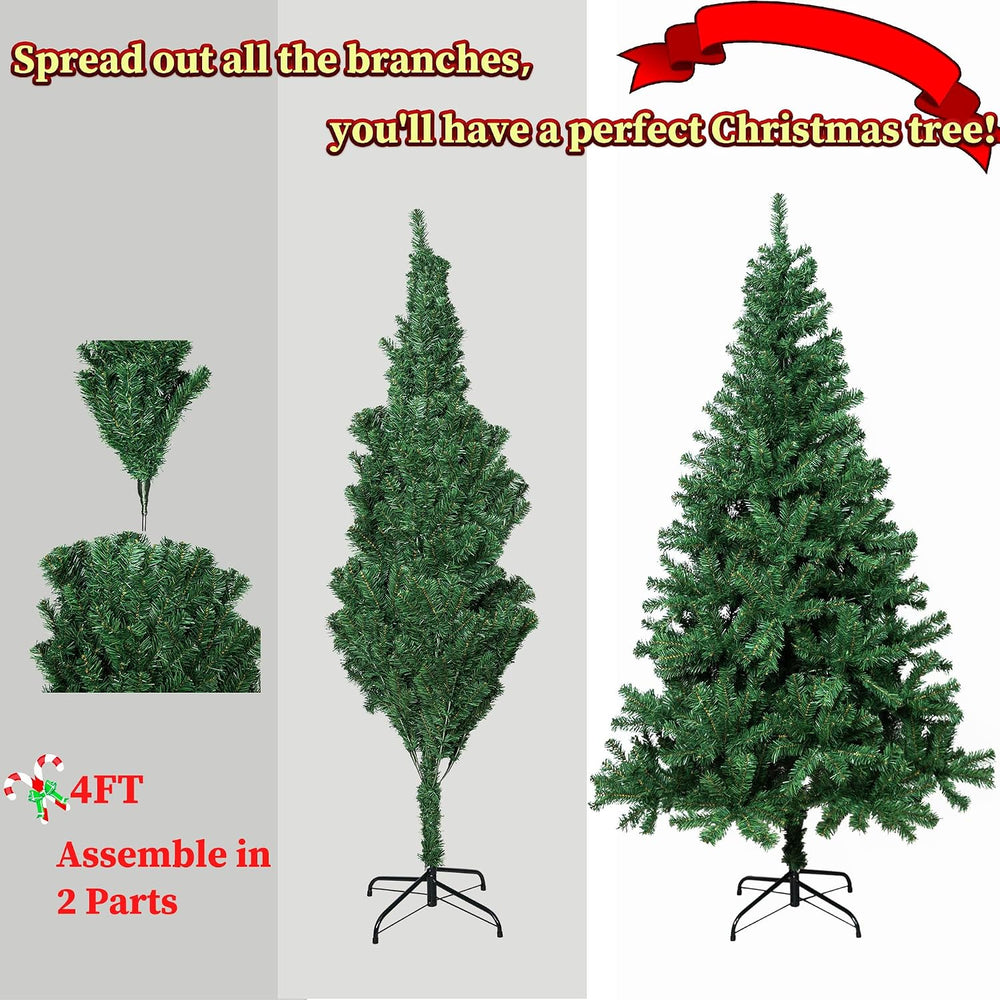 Sunnyglade 4Ft Premium Artificial Christmas Tree with 240 LED Multicolor