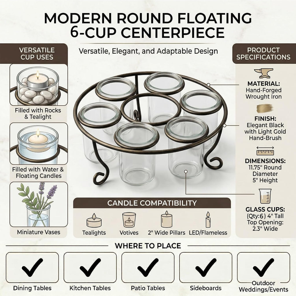 seraphic centerpieces for tables, round dining room table, package contents