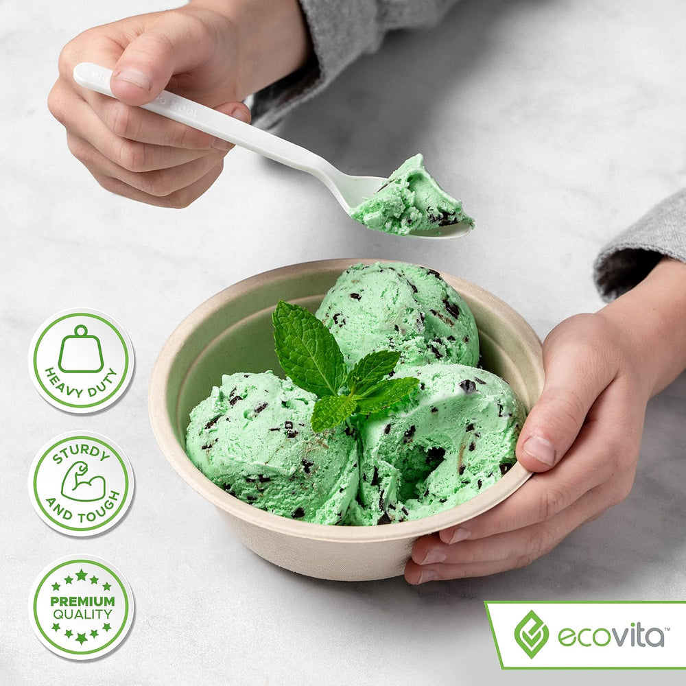 Ecovita 100% Compostable Paper Bowls [32 oz.] – 150 Disposable Bowls Eco Frie...