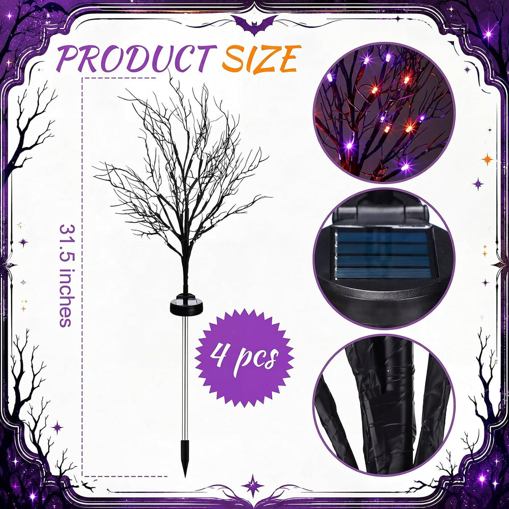 4Pack Halloween Decoration Solar Outdoor Light 31.5'' Waterproof