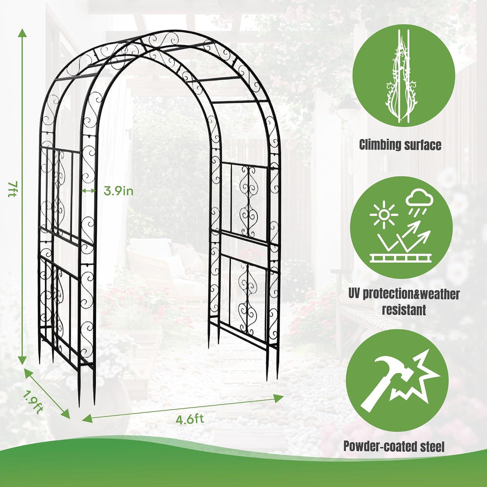 Garden Arbor Trellis 7FT, Heavy Duty Plant Climbing Archway