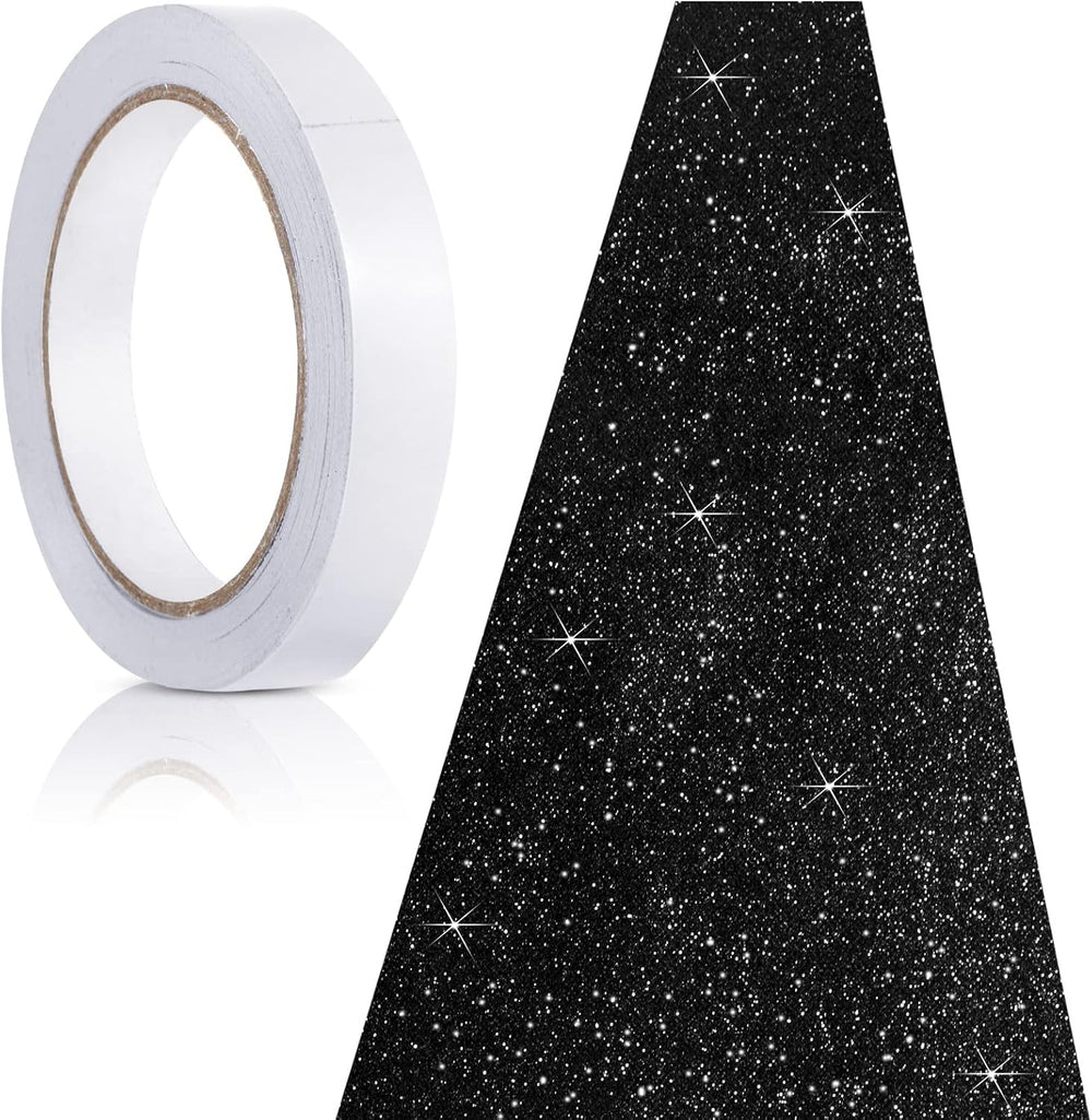 Tatuo Carpet Runner for Party, 2.46 x 65.6 Feet, Glitter Black