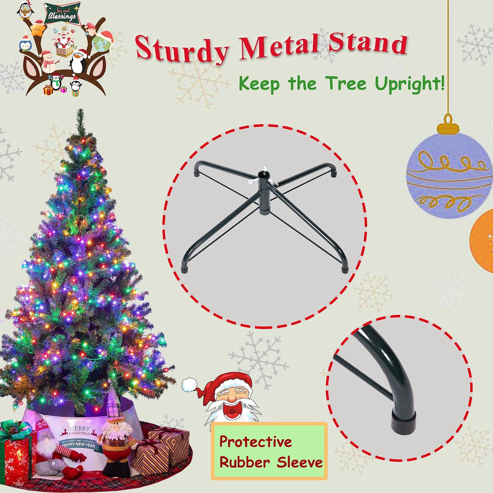Sunnyglade 4Ft Premium Artificial Christmas Tree with 240 LED Multicolor