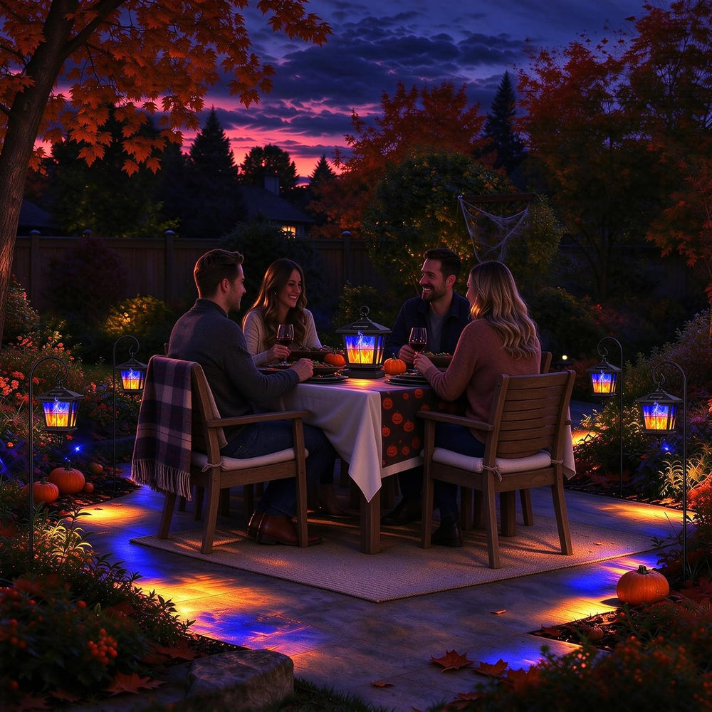 VOLISUN 2 Pack Solar Flickering Flame Hanging Lanterns