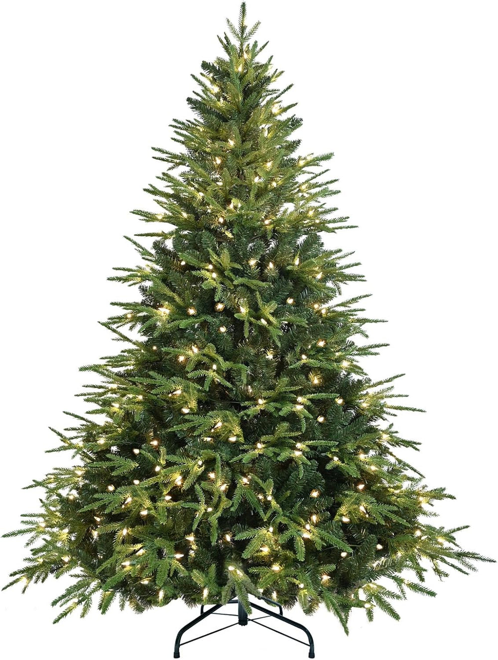 6ft Prelit Artificial Christmas Tree with 2056 PE PVC Tips, Premium Pre-Lit H...