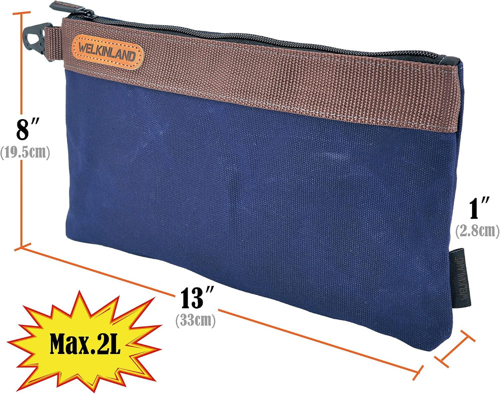 WELKINLAND Heavy-Duty Canvas Tool Pouch, 4PCS 12-Inch Zippered Tool Pouch