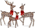 Best Choice Products 6.5ft 3-Piece Large Lighted Christmas Deer Family Set, Outdoor Yard Decoration with 385 LED Lights, Stakes, Zip Ties - Rattan