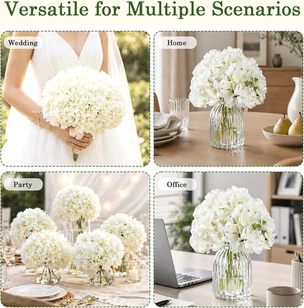 Bulk Artificial Hydrangeas, 104PCS White Faux Flower Set