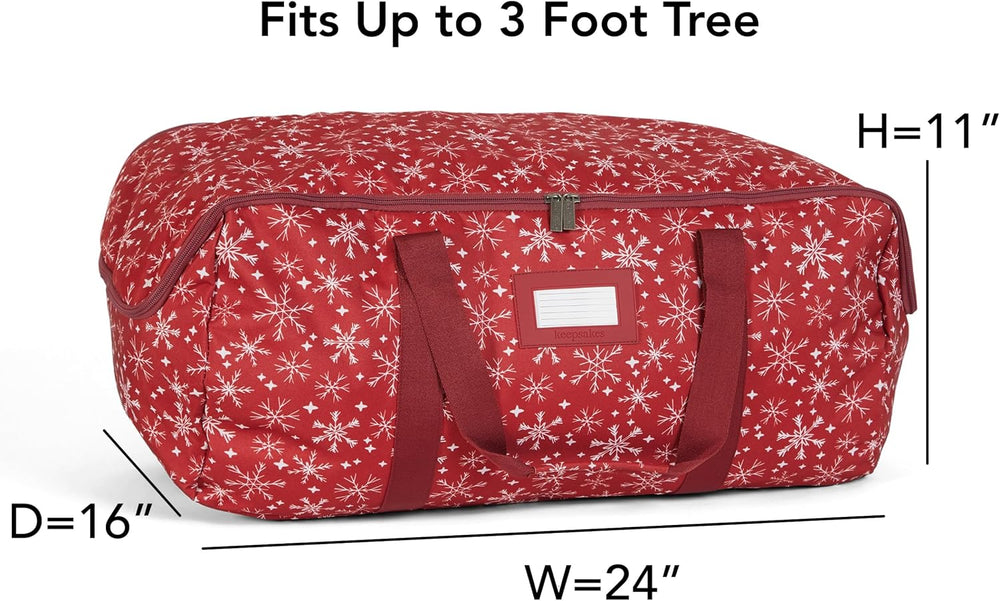 Covermates Christmas Tree Storage Bag, Fits 3 ft Trees, Red Snowflake
