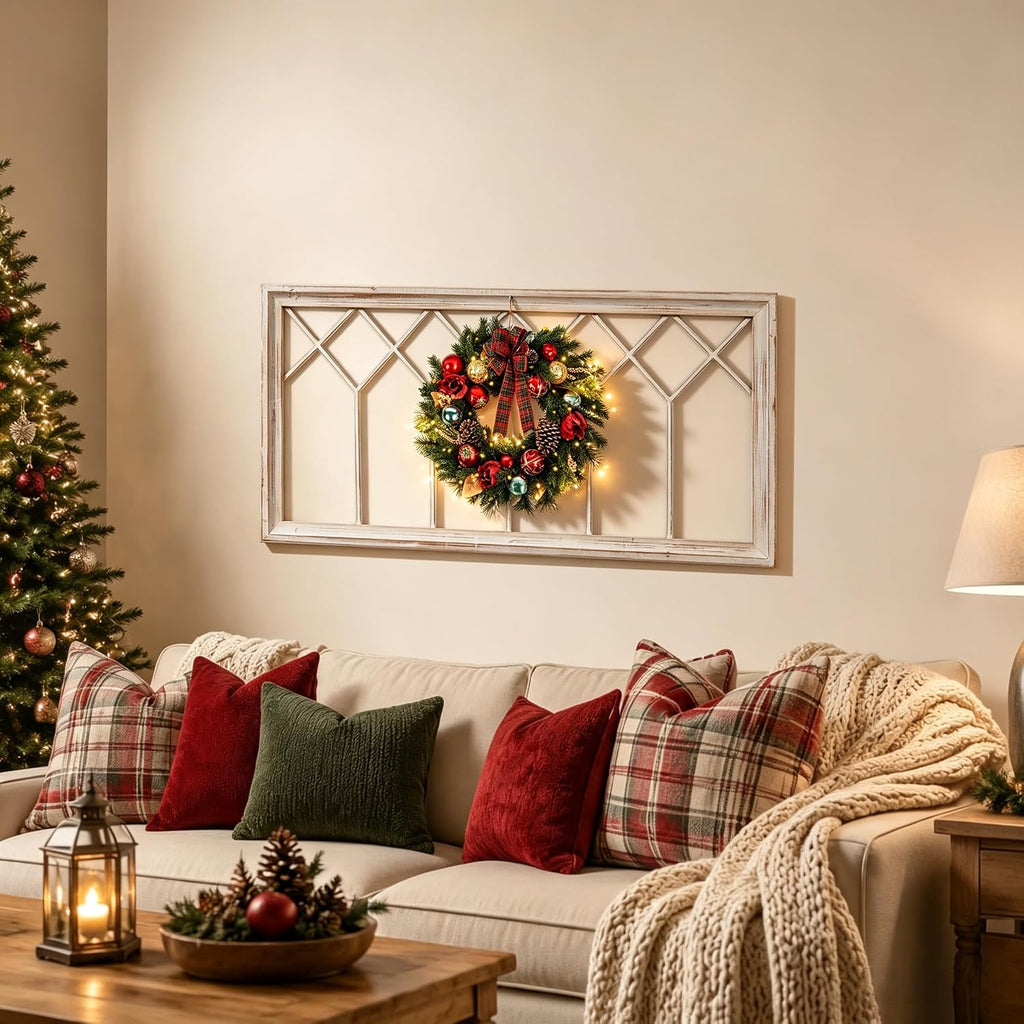 sintosin rustic wood window frame wall decor 40 showing dimensions