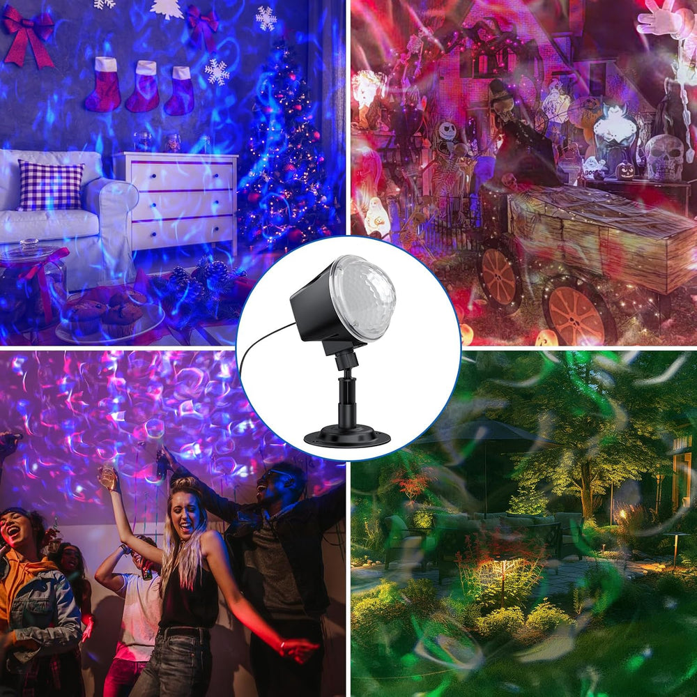 Ocean Wave Projector Light Outdoor 15 Colors Water Ripple Effect Lamp