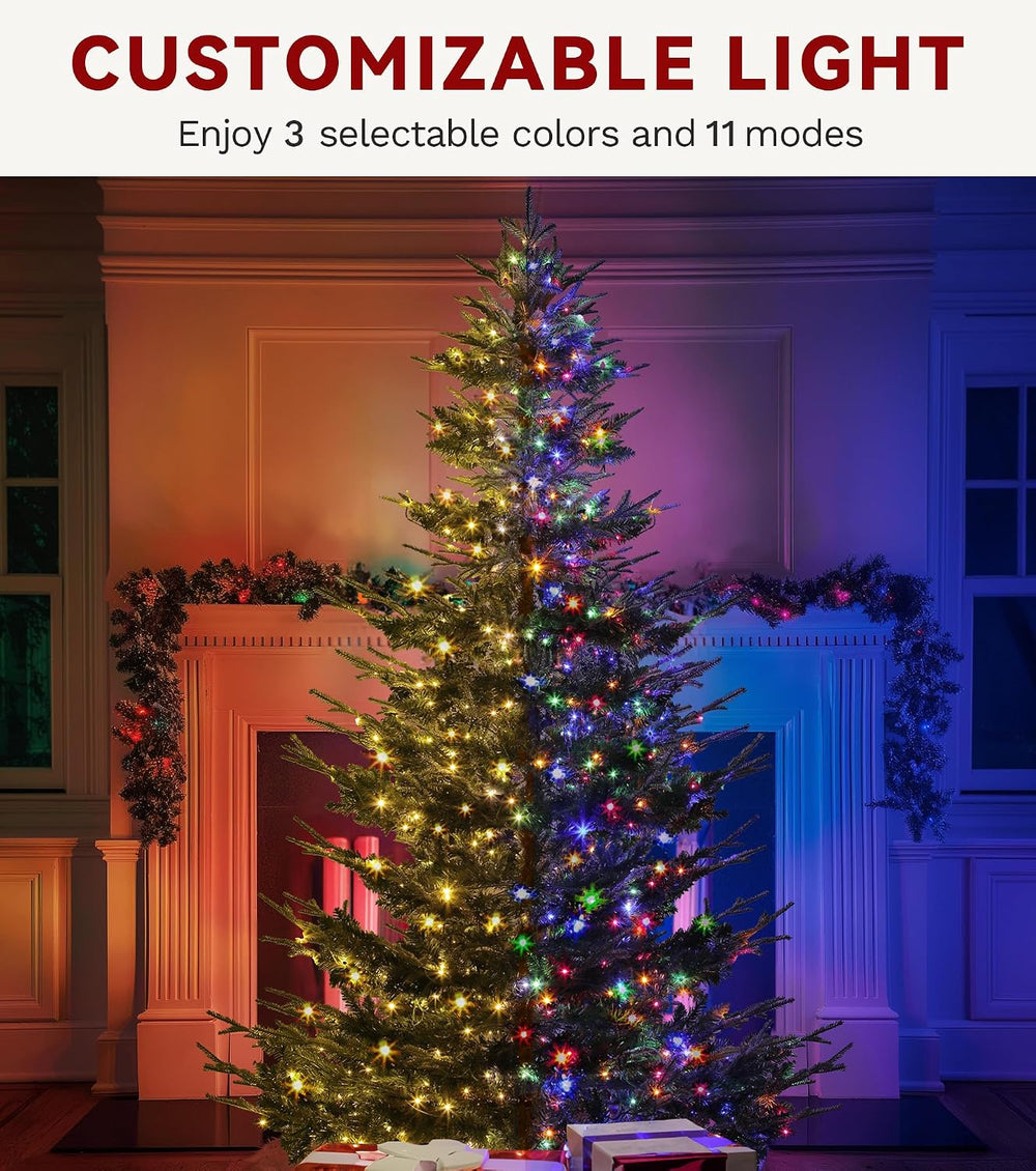DWVO 7.5FT Pre-Lit Aspen Fir Artificial Christmas Tree 700 LED Remote Timer