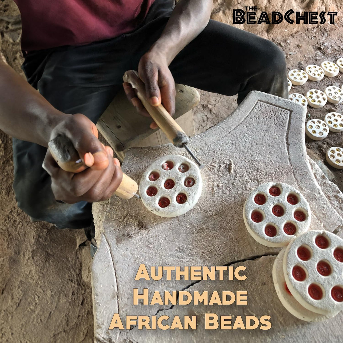 jumbo recycled glass beads, 21–25mm – african sea, package contents