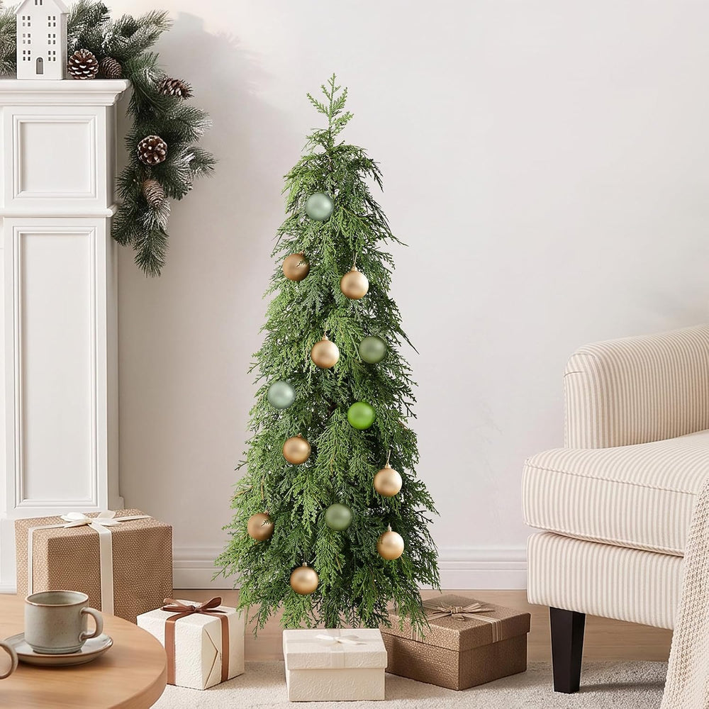 4Ft Artificial Skinny Christmas Tree, Unlit Slim Pencil Xmas Tree