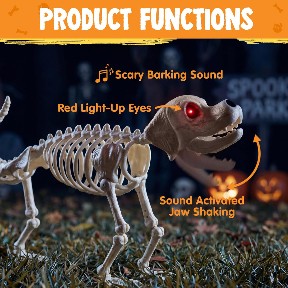 JOYIN Halloween Golden Retriever Skeleton 34” Animal Dog Plastic Skeleton wit...