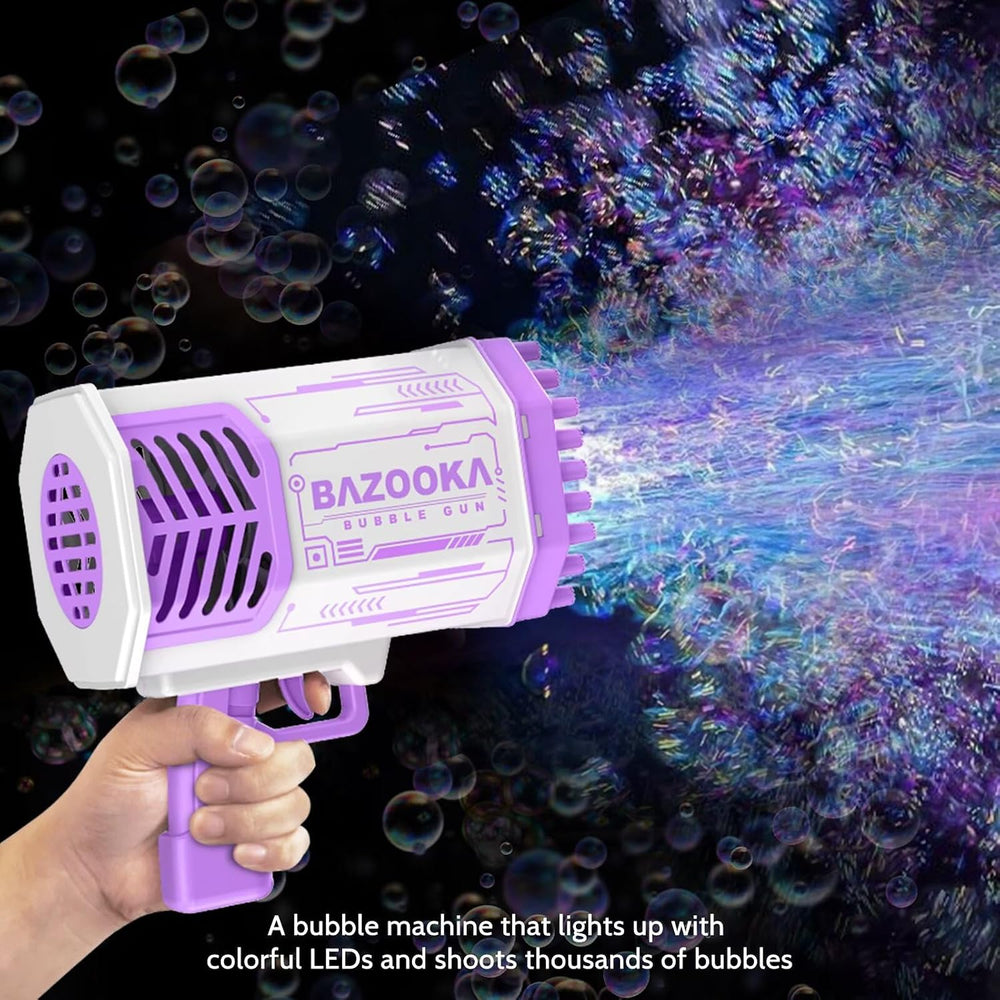 Deserthome Bubble Gun, Bazooka Bubble Machine Gun with Lights (Purple)