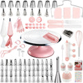Cake Decorating Kit, 138pcs Cake Decorating Supply with Aluminium Cake Turntable, 64 Numbered Icing Piping Tips, 2 Spatulas, 3 Icing Comb Scraper and Leveller, 32 Piping Bags,cake decorating tool