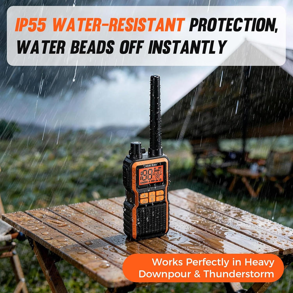 Midd Kacy MK108 Walkie Talkies Long Range, GMRS 2 Way Radio (2 Pack)