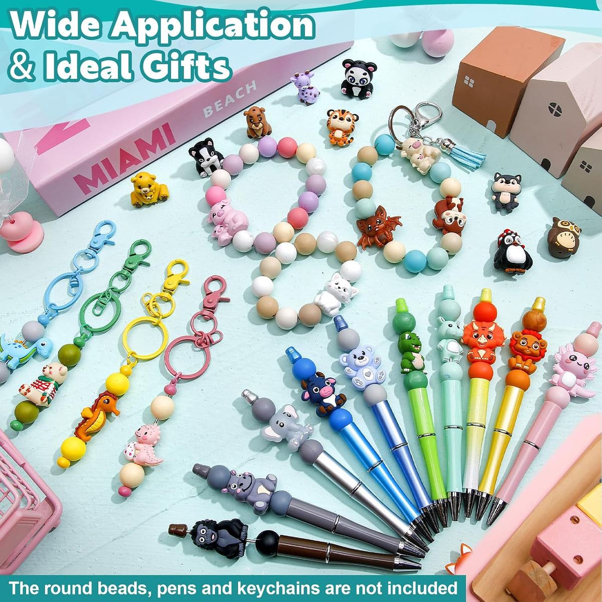 ferreve 3d animal focal silicone bead for pen, package contents