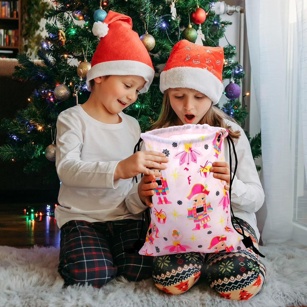 sweetude 24 pcs christmas nutcracker drawstring bags 12, close-up detail