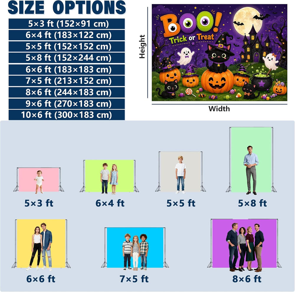 Custom Halloween Backdrop 10x6 Ft, Personalized Halloween Decoration Banner