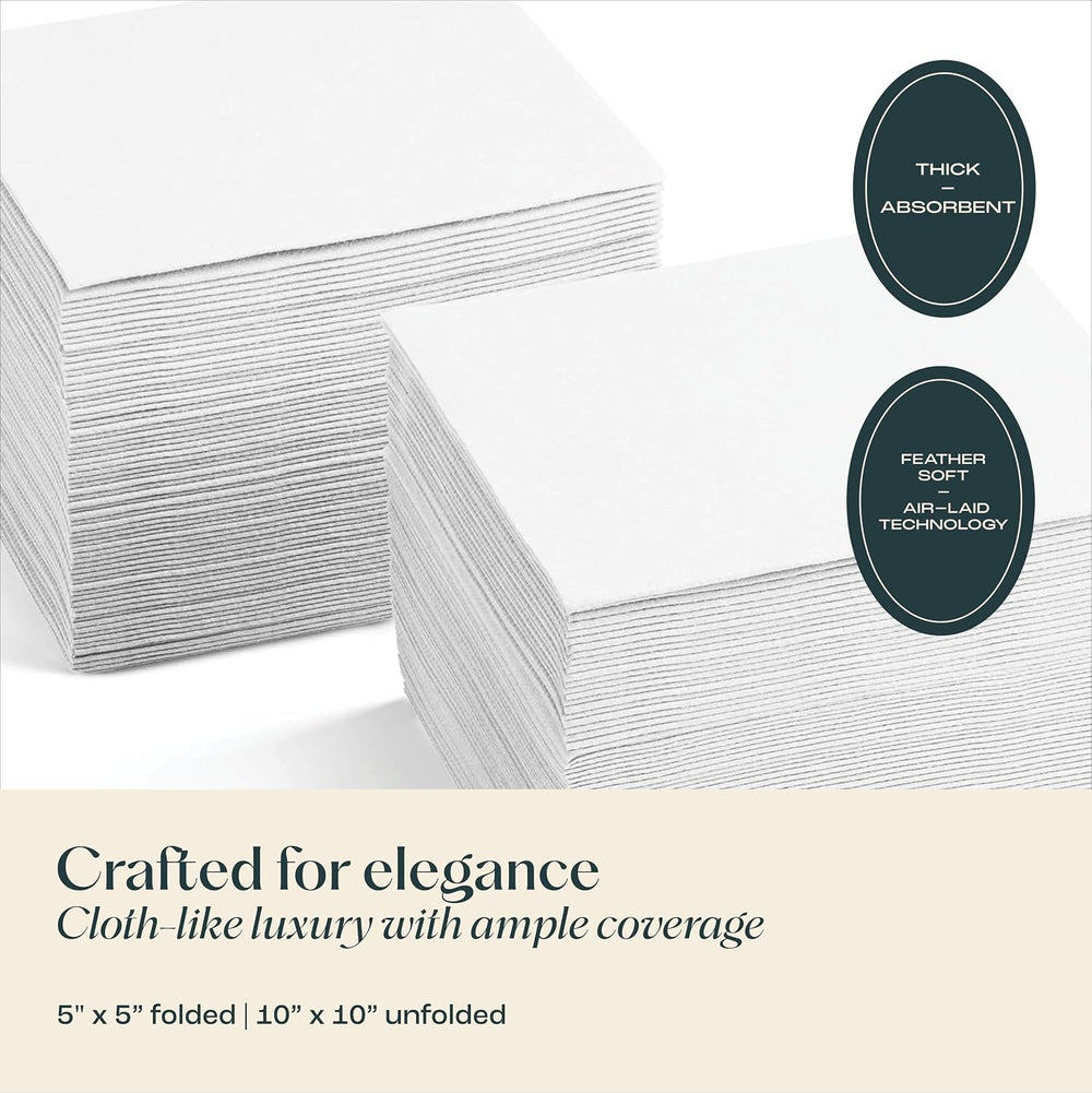 200 Linen-Feel Beverage Napkins - Disposable Cocktail Napkins, Made In USA - ...