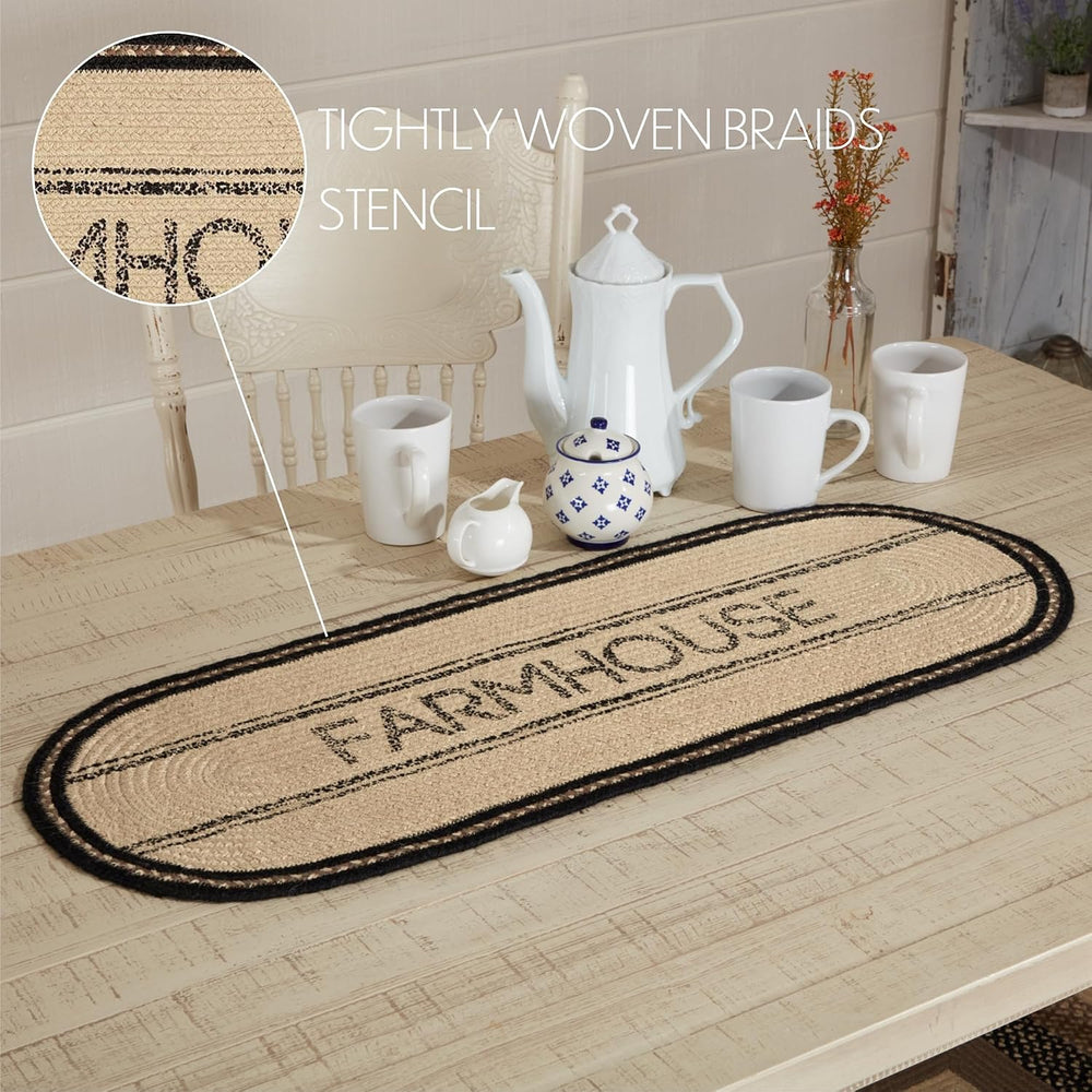 VHC Brands Tabletop & Kitchen-Sawyer Mill White Farmhouse Jute Runner, 13...