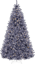 Best Choice Products 4.5ft Pre-Lit Charcoal Gray Christmas Tree, Full Artificial Holiday Decoration w/ 362 Branch Tips, 175 Lights, Foldable Base