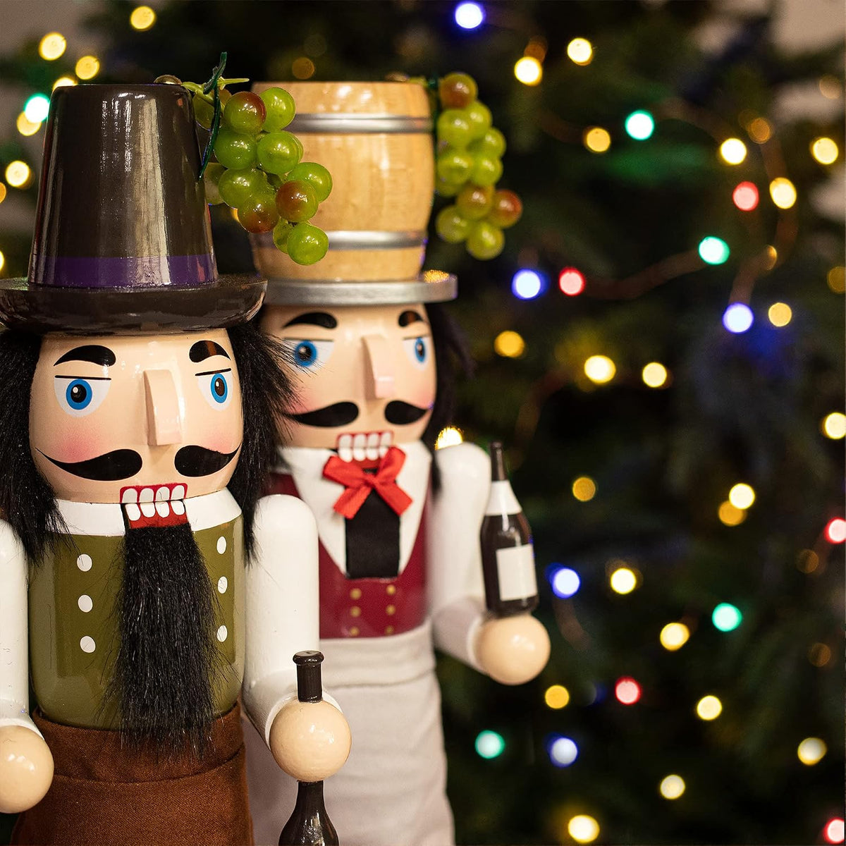 ki store wooden nutcracker figure wine maker nutcrackers showing dimensions