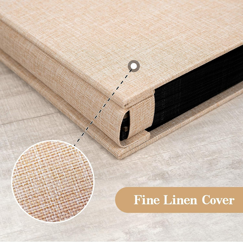 potricher Photo Album 4x6 Pictures, 1000 Pockets, Linen Cover, Beige