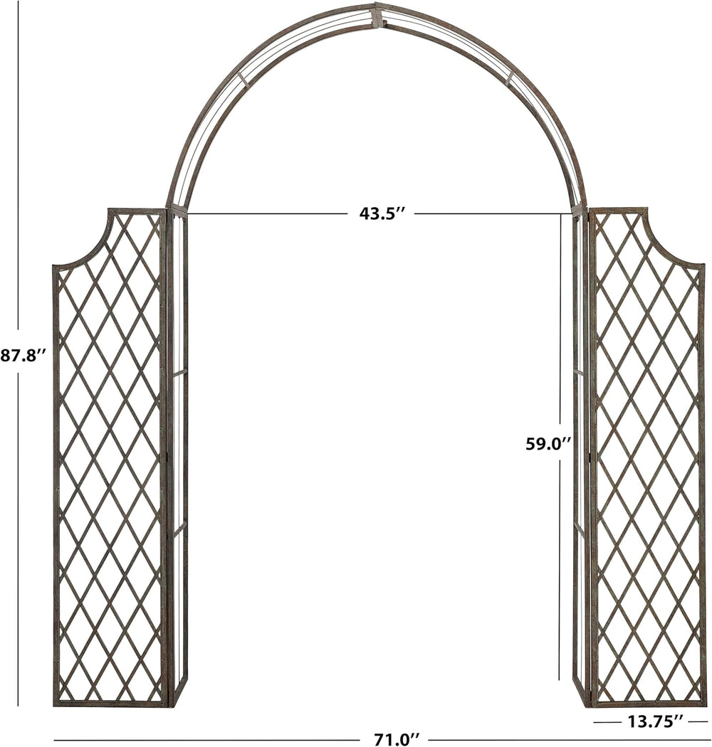 SAFAVIEH Outdoor Jaida Metal Garden Arbor, 88" Rustic Blue PAT5011A