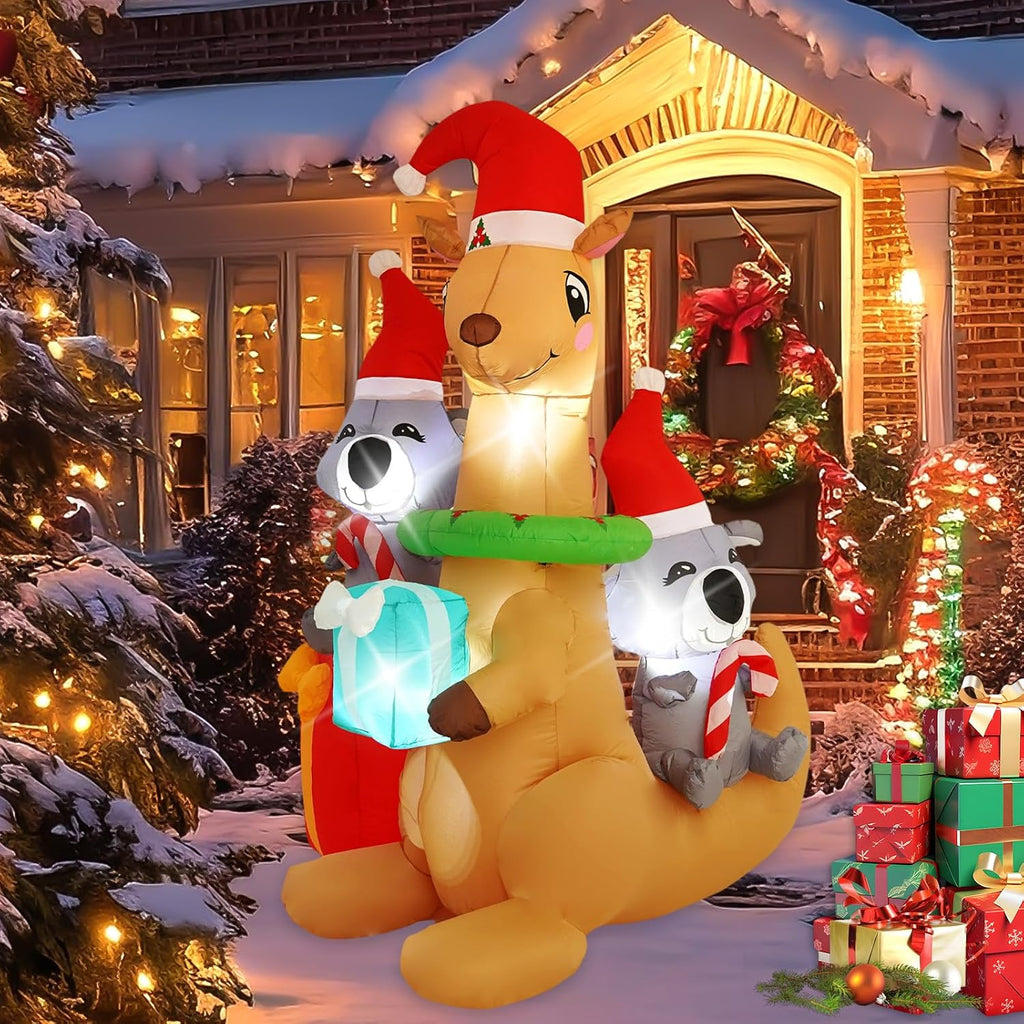 7ft kangaroo koala inflatable decoration with built-in led shown in use