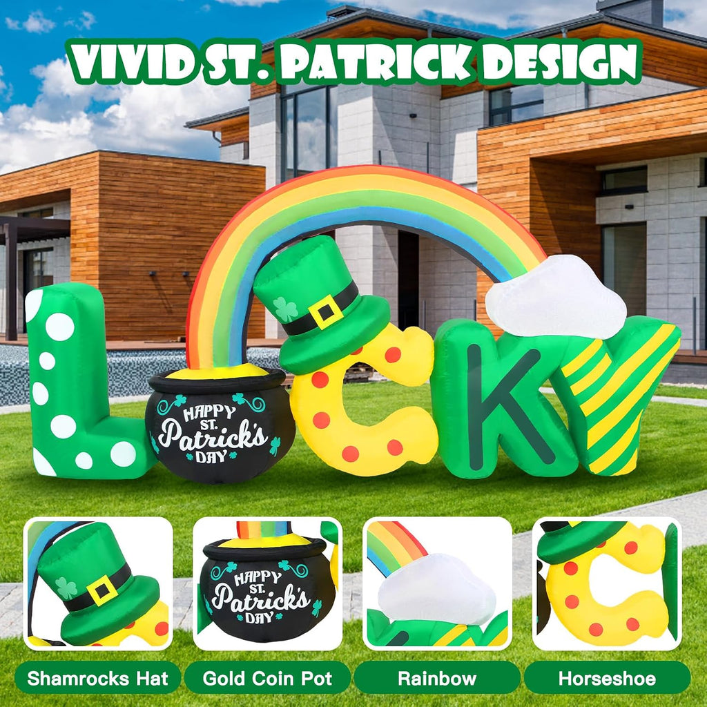 7ft long st. patrick's day inflatables outdoor decoration, close-up detail