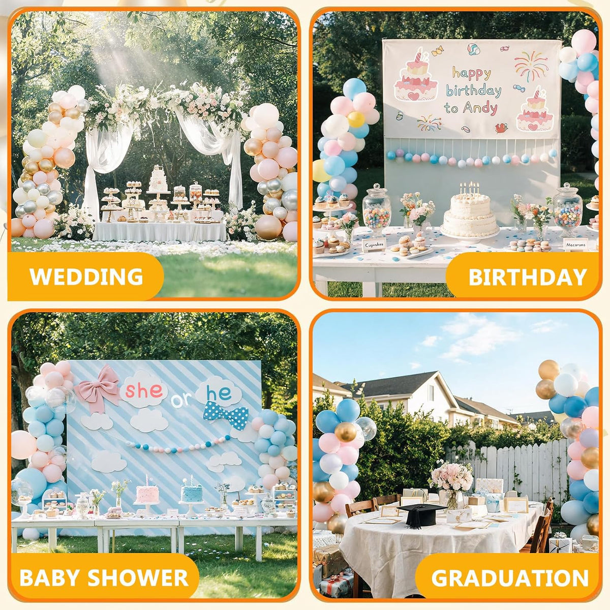 Balloon Arch Kit for Wedding Decoration 9.2FT & 6FT - Gold