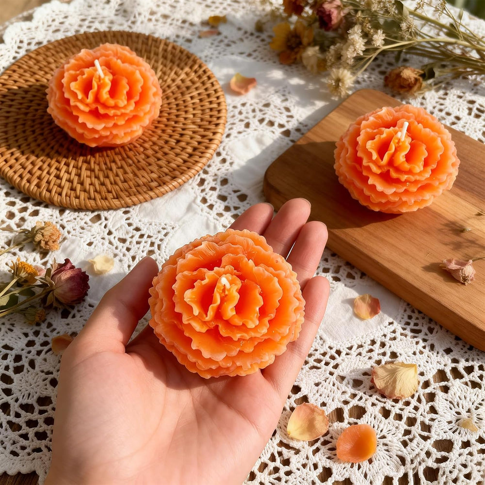 24 PCS Marigold Orange Candles, Day of The Dead Decor