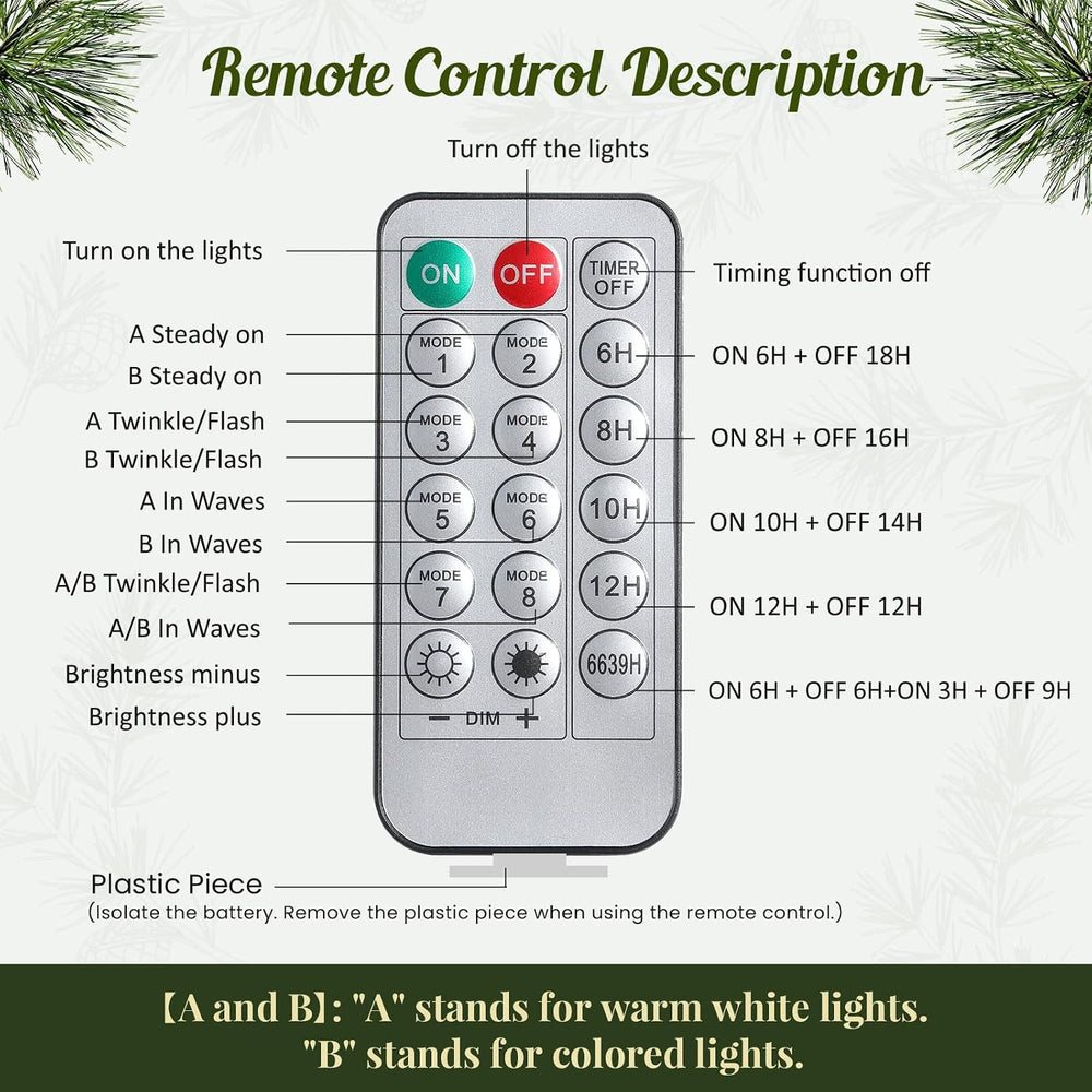Set of 2 30 Inch Pre-lit Frosted Outdoor Christmas Tree with Remote