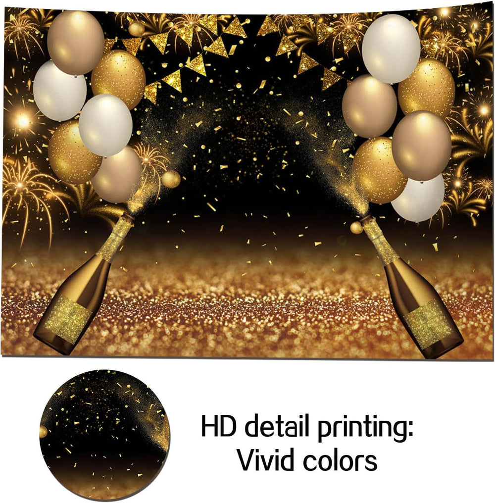 Black Golden Balloons Photography Background Gold Champagne Bokeh Photo Backd...