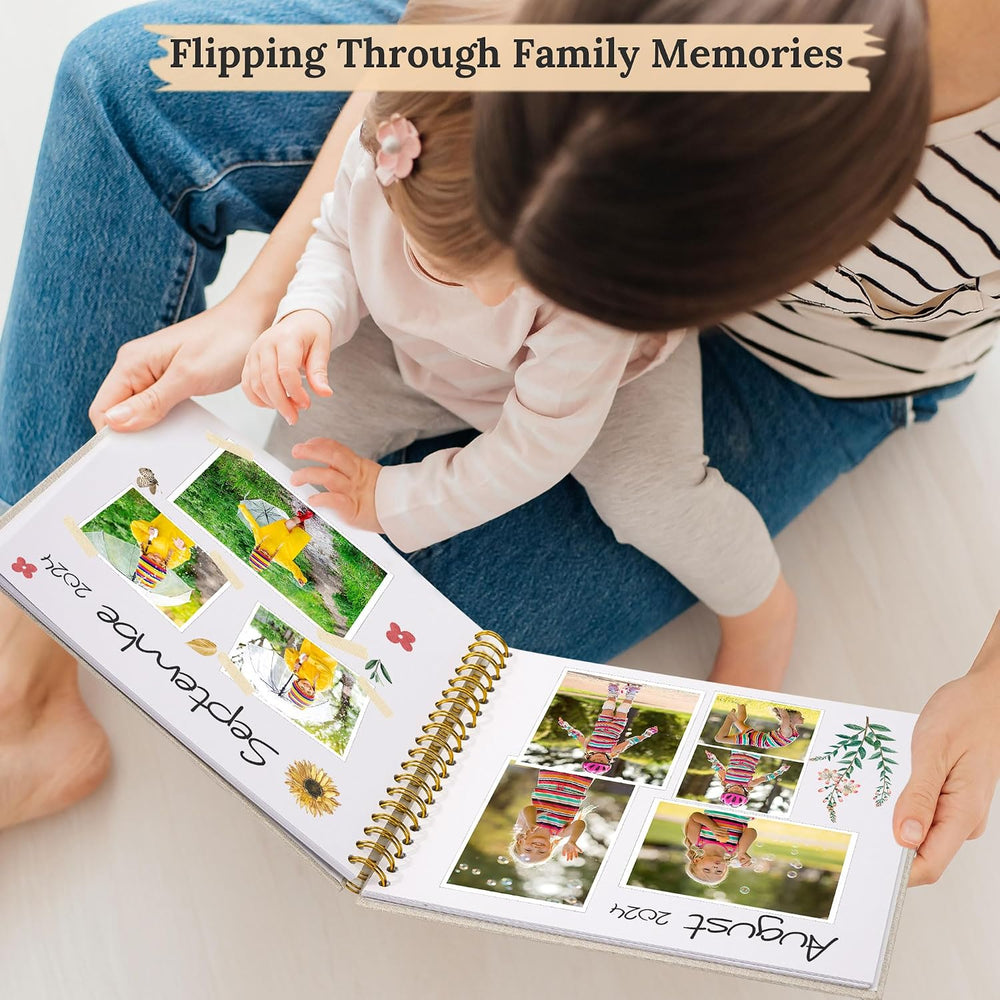 12"x12" Scrapbook Photo Album Linen Cover 40 Sheets 80 Pages White ...