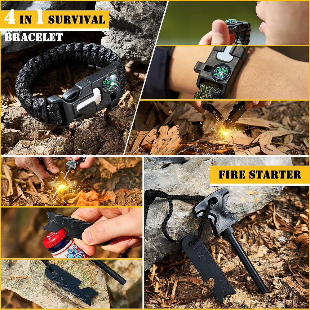 Survival First Aid Kit,99PCS Professional Survival Gear Large Hiking Backpack...