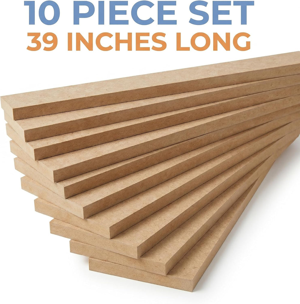 Pre-Cut Wall Molding Kit Raw MDF Board and Batten 10 Pack