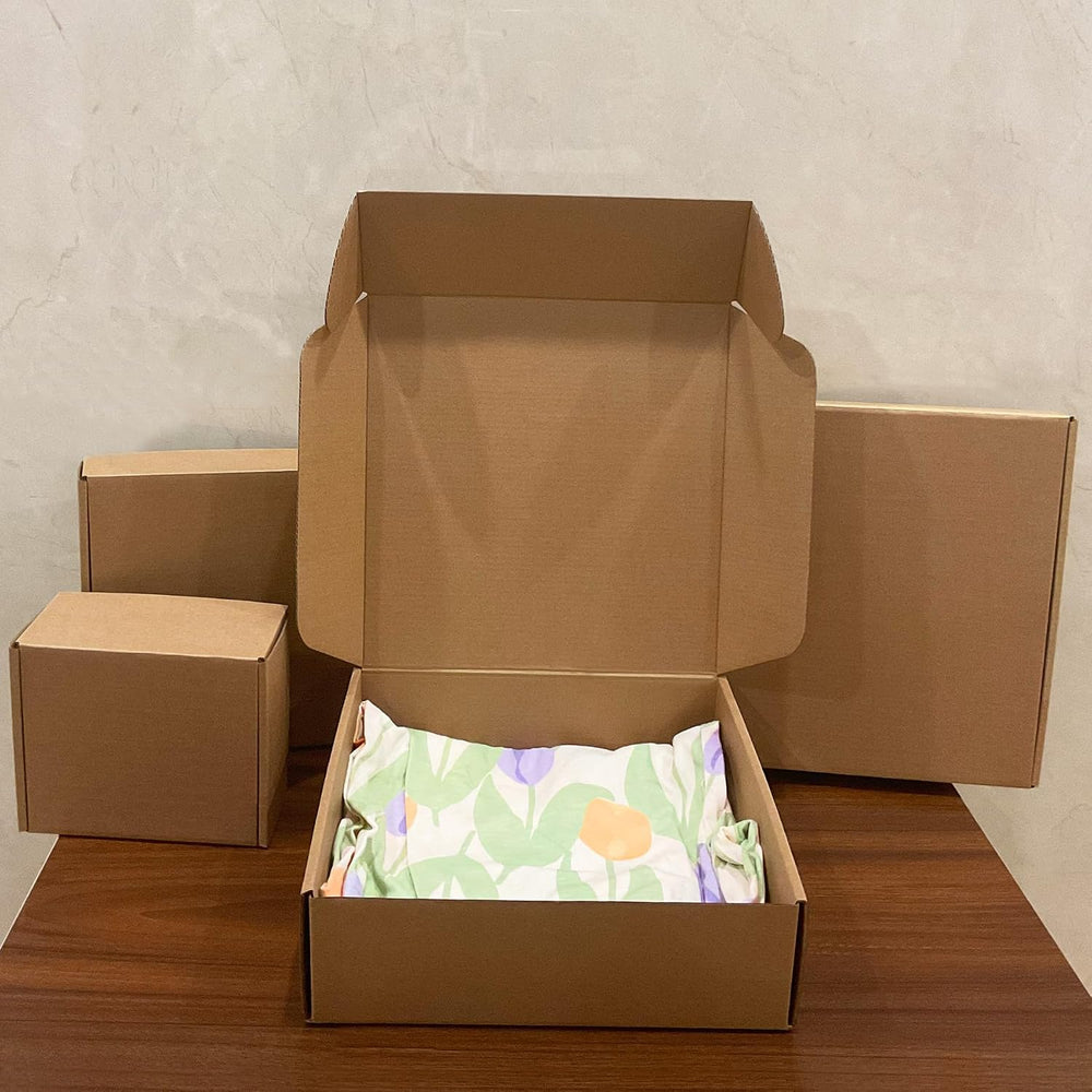 10x10x3 inch Shipping Boxes 20 Pack, Brown Corrugated Cardboard Mailer Box