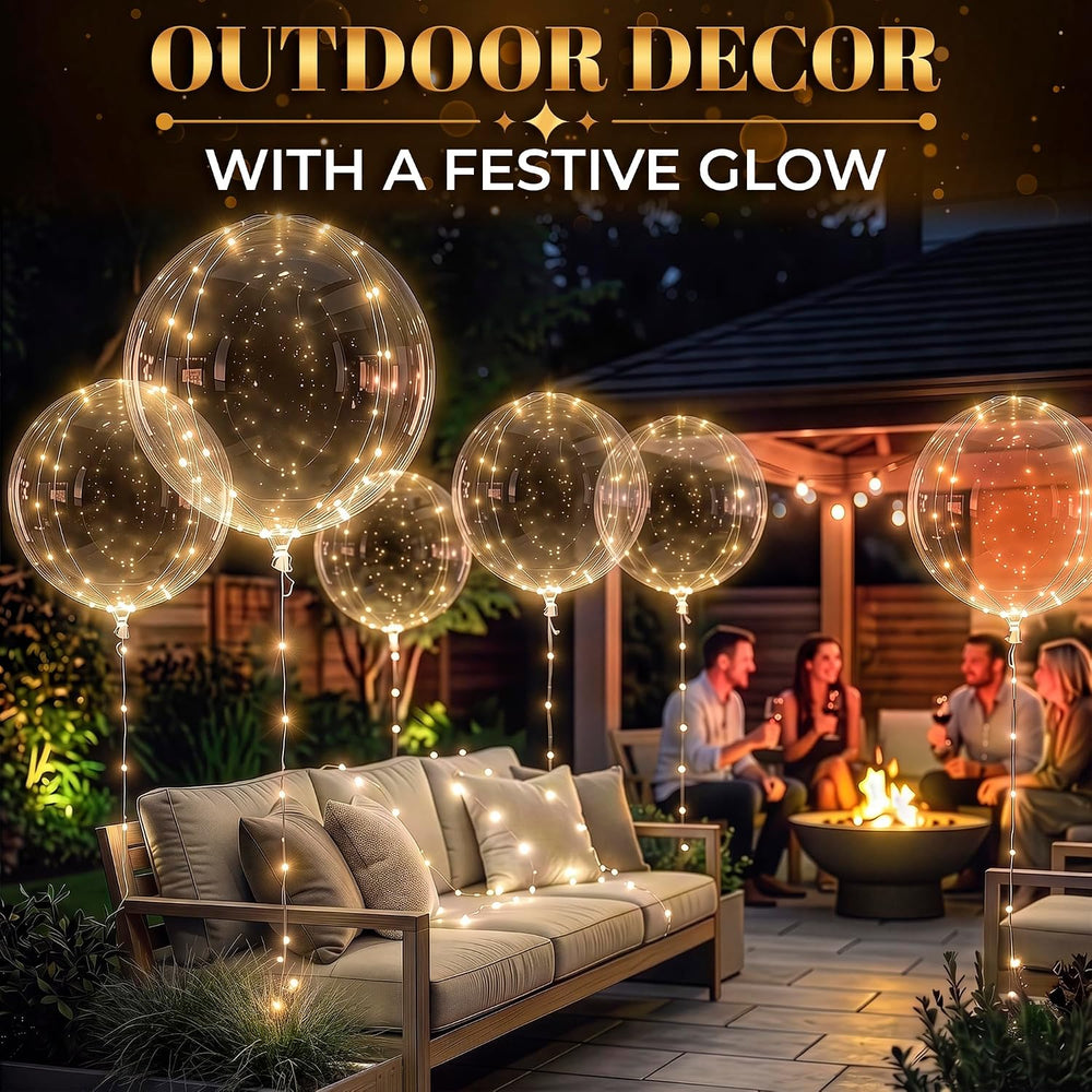 20 Pcs Gold LED Balloons Light Up Balloons, 18 In Balloon Lights
