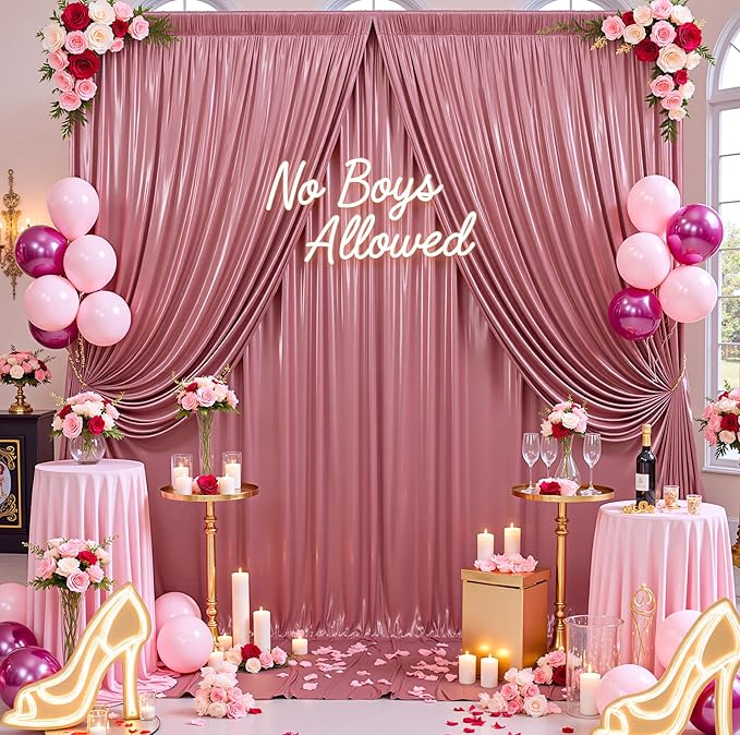 20ftx10ft Rose Gold Sequin Backdrop Curtain for Parties, Wrinkle Free Thick Glitter Sparkle Photo Backdrop Drapes 4 Panels 5x10FT Shimmer Back Drop Cloth for Wedding Birthday Photography Background