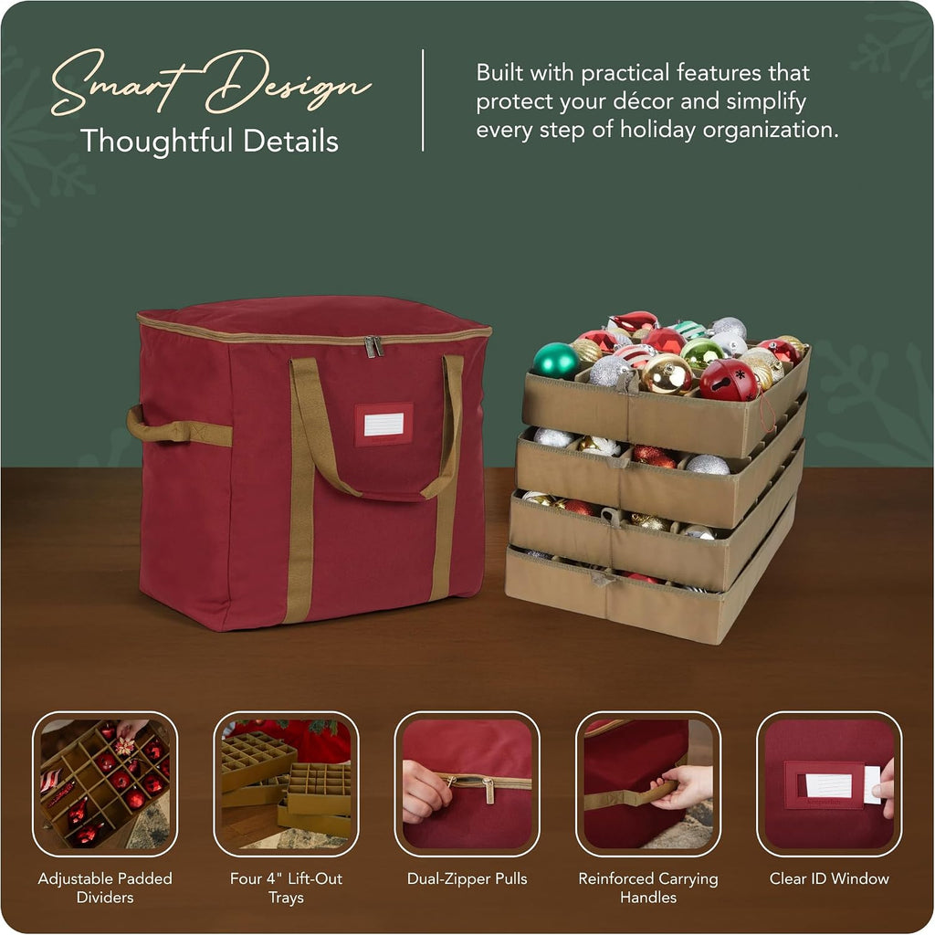 covermates adjustable ornament storage bag, 19.25" w x showing dimensions