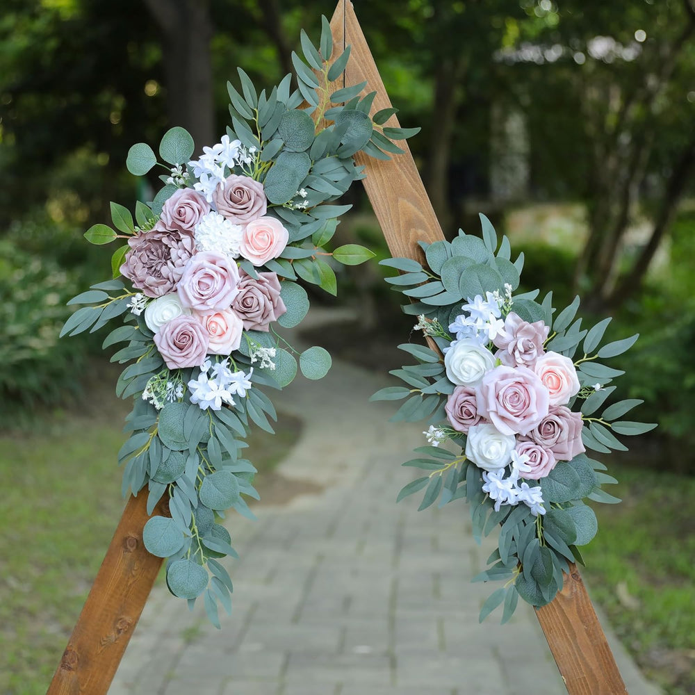 Artificial Dusty Rose Wedding Arch Flower Floral Swags Set of 2