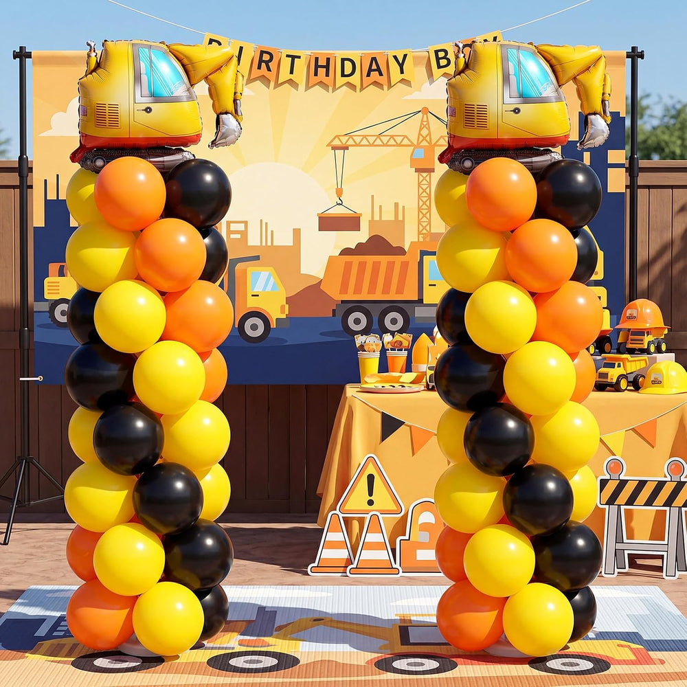 2 Set Construction Balloon Column Stand Kit Truck Party Decoration
