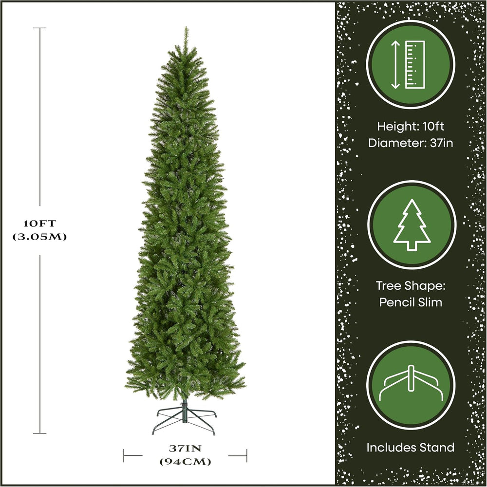 National Tree Company 10ft Unlit Kingswood Fir Slim Christmas Tree