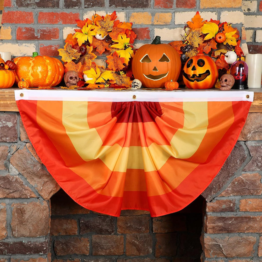 Newwiee 6 Pcs Thanksgiving Fall Bunting for Outside, Red, 2 x 4 ft