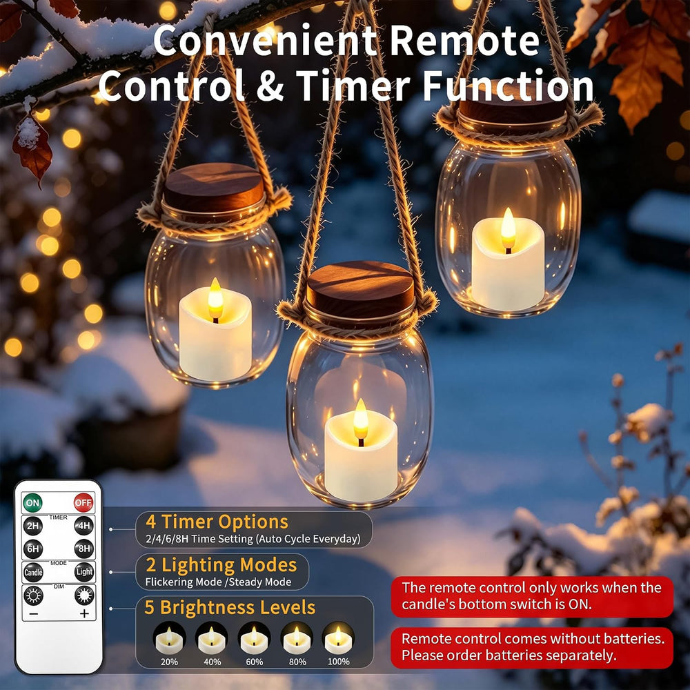 Rechargeable Flameless Candles with Remote Timer & Charging Base